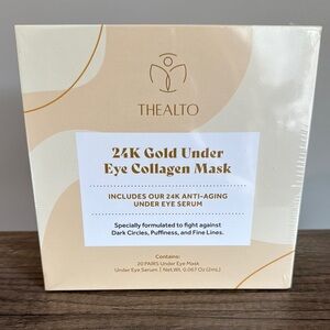 Thealto 24K Gold Under Eye Collagen Mask 20 pairs and Anti Aging Under Eye Serum